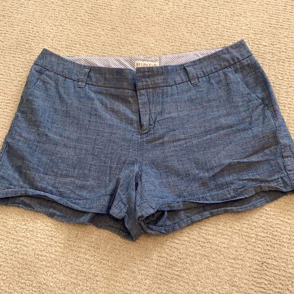 Blue Chambray Shorts